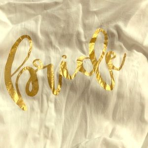 White bridal bathrobe.